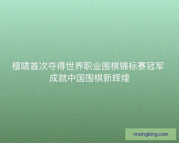 檀啸首次夺得世界职业围棋锦标赛冠军 成就中国围棋新辉煌