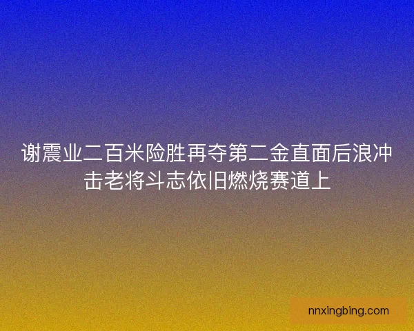 谢震业二百米险胜再夺第二金直面后浪冲击老将斗志依旧燃烧赛道上